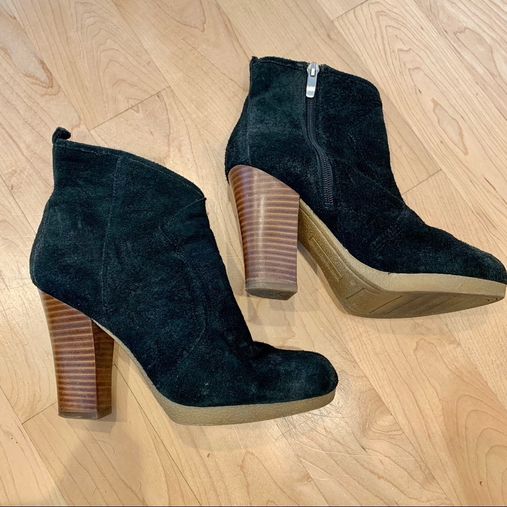 Enzo Angiolini Black Suede Ankle Booties